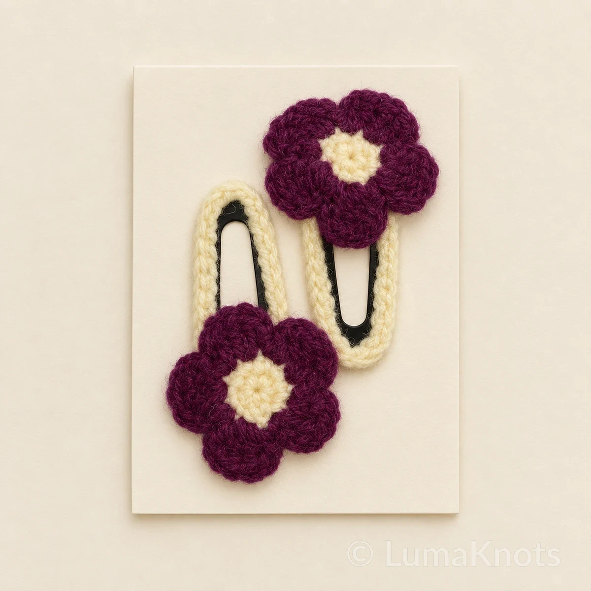 Crochet Flower Hair Clip
