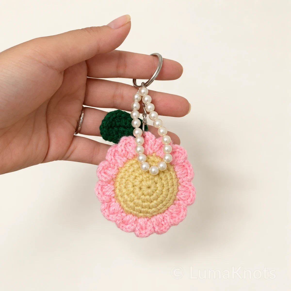 Pink Blossom Pearl Keychain